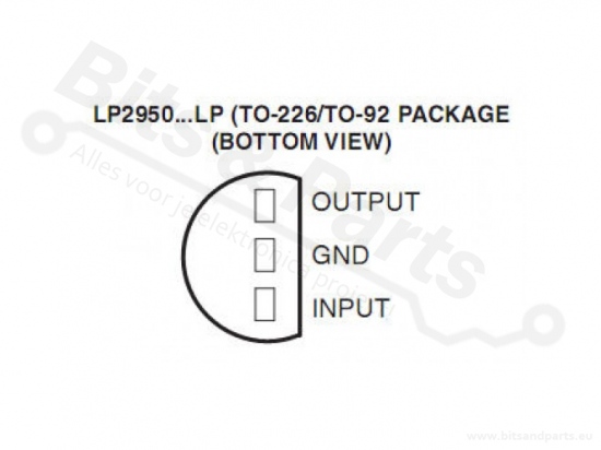 Spanningsregelaar 3,3V / 100mA Low-drop (LDO) LP2950CZ-3.3G 